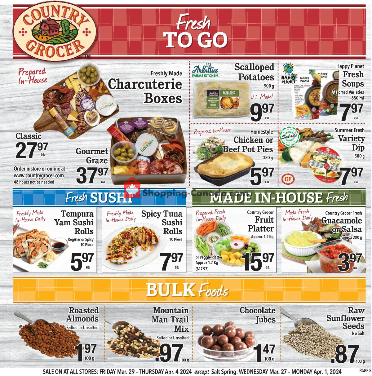 Country Grocer flyer from Wednesday March 27, 2024 to Monday April 1, 2024 - page 5