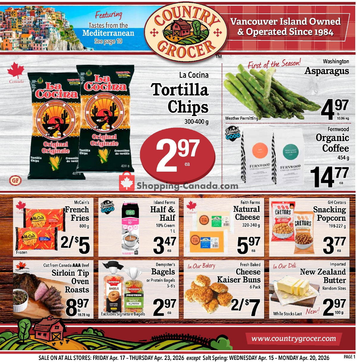 Country Grocer flyer from Friday April 17, 2026 to Thursday April 23, 2026 - page 1