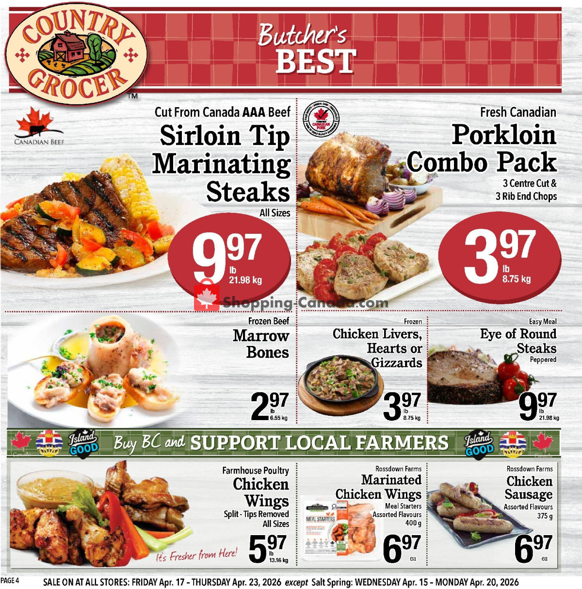 Country Grocer flyer from Friday April 17, 2026 to Thursday April 23, 2026 - page 4