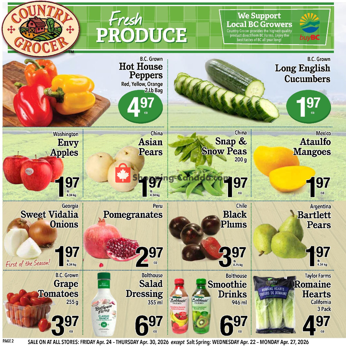 Country Grocer flyer from Friday April 24, 2026 to Thursday April 30, 2026 - page 2