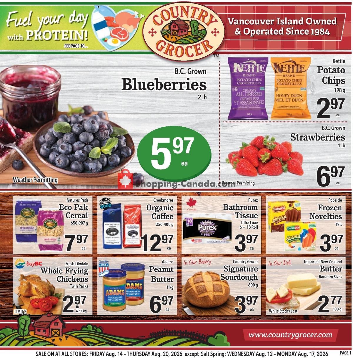 Country Grocer flyer from Friday August 14, 2026 to Thursday August 20, 2026 - page 1