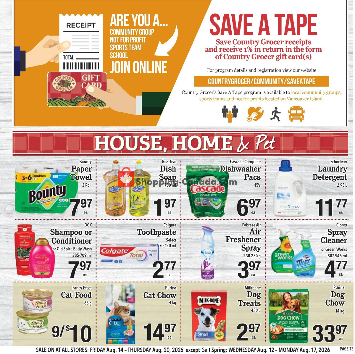 Country Grocer flyer from Friday August 14, 2026 to Thursday August 20, 2026 - page 13