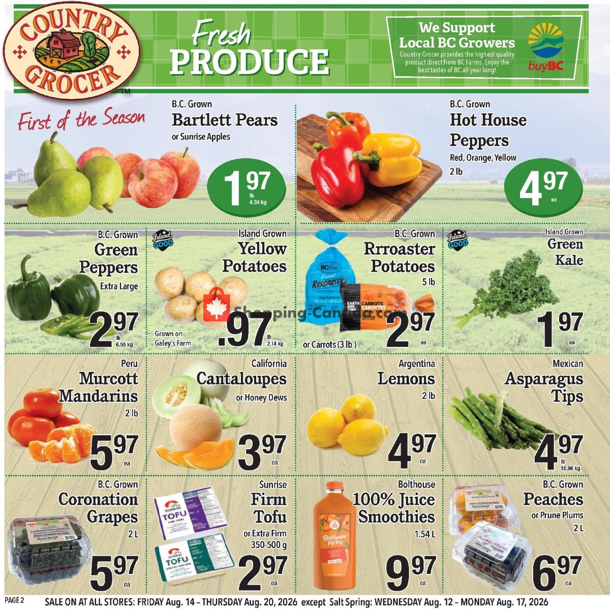 Country Grocer flyer from Friday August 14, 2026 to Thursday August 20, 2026 - page 2