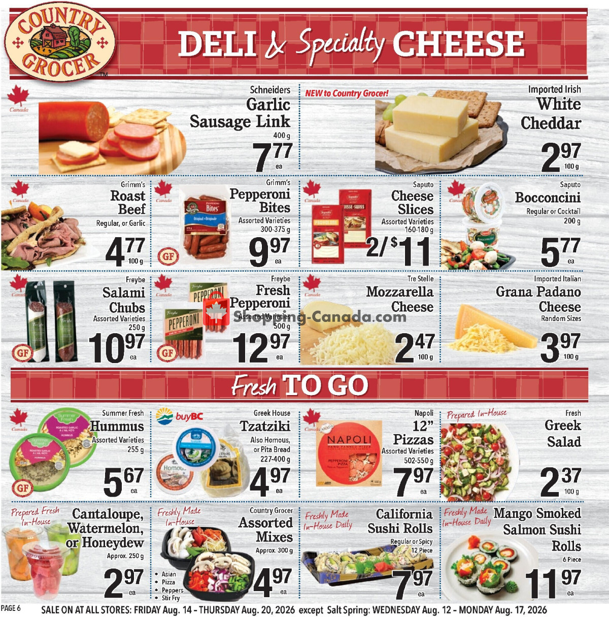 Country Grocer flyer from Friday August 14, 2026 to Thursday August 20, 2026 - page 6