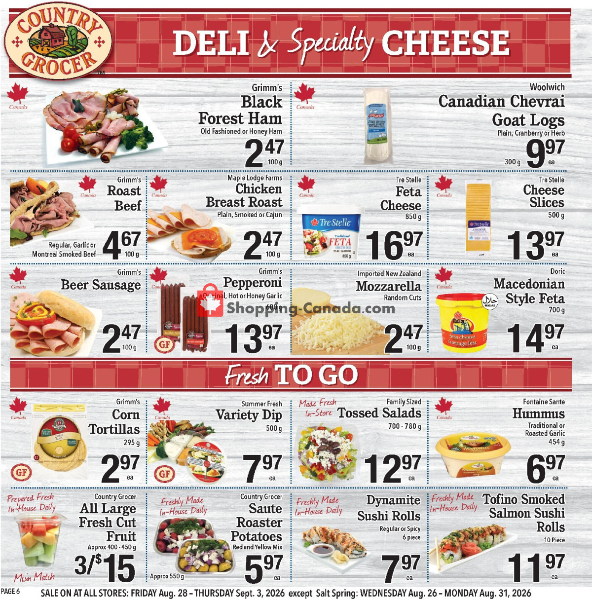 Country Grocer flyer from Friday August 28, 2026 to Thursday September 3, 2026 - page 6