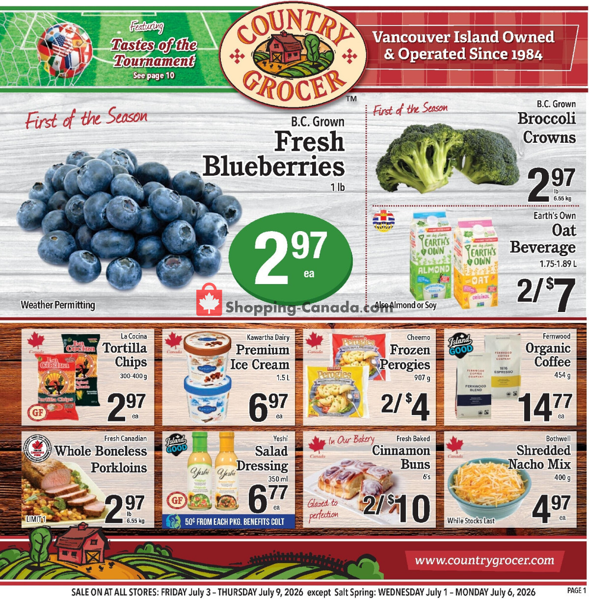 Country Grocer flyer from Wednesday July 1, 2026 to Monday July 6, 2026 - page 1
