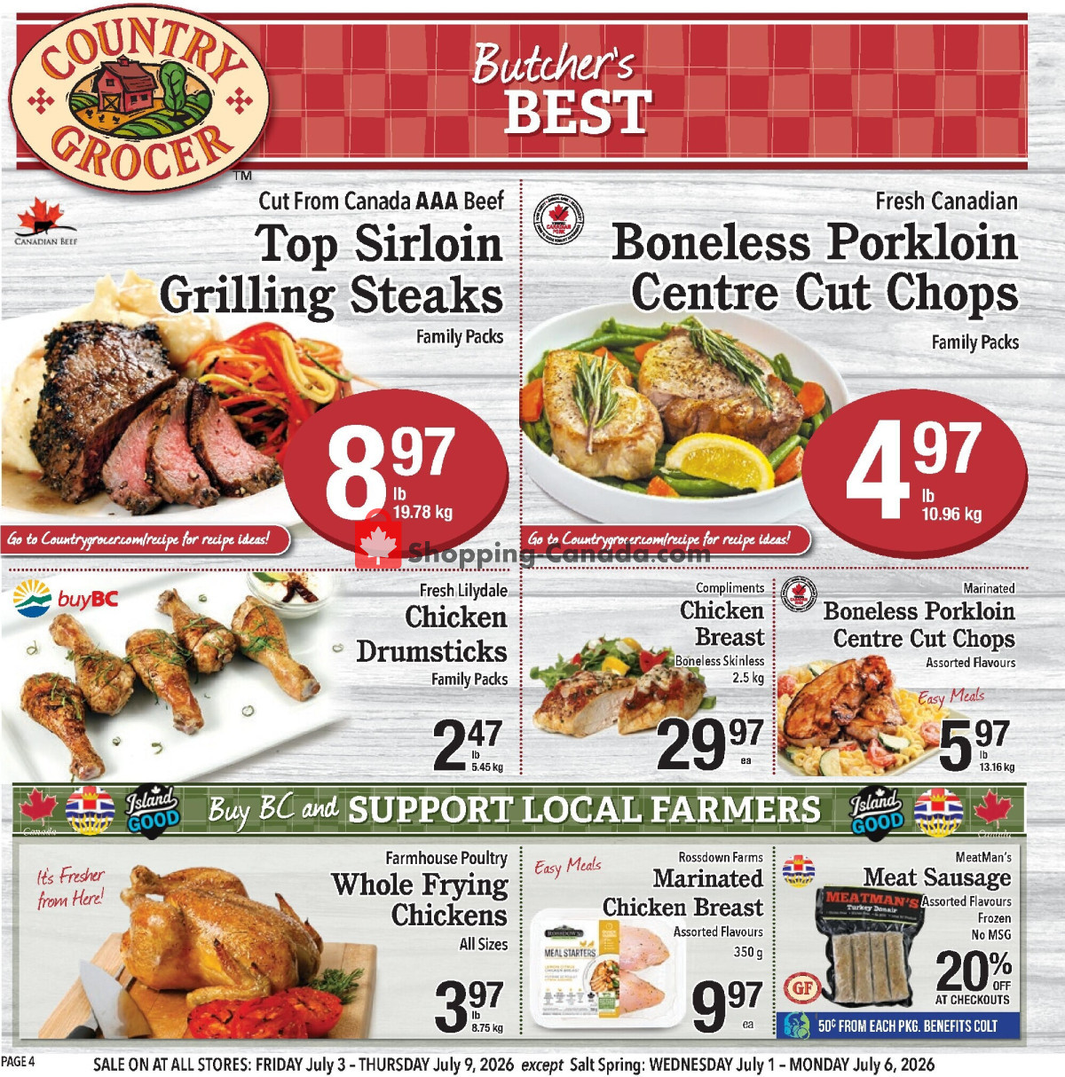 Country Grocer flyer from Wednesday July 1, 2026 to Monday July 6, 2026 - page 4