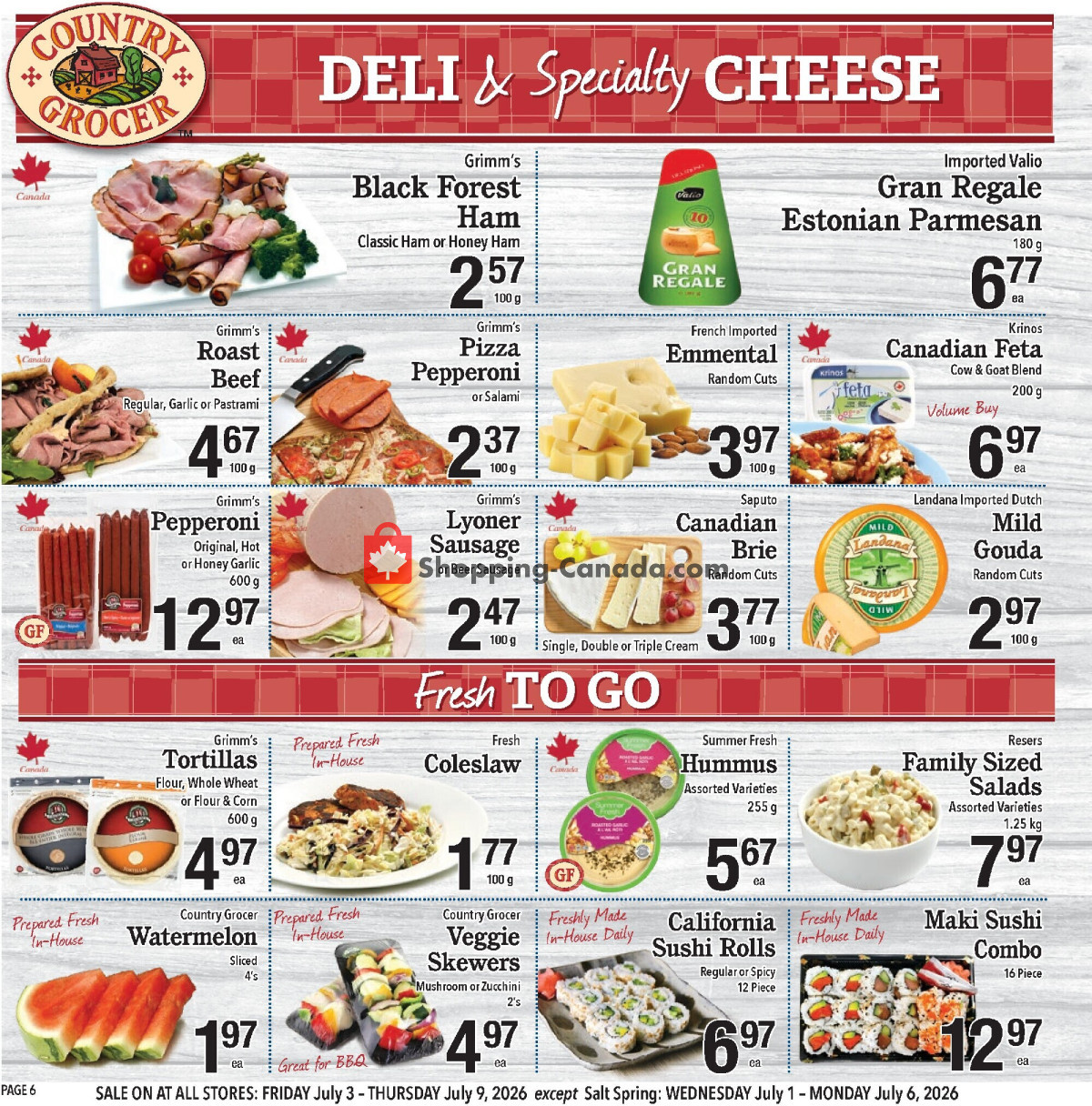 Country Grocer flyer from Wednesday July 1, 2026 to Monday July 6, 2026 - page 6