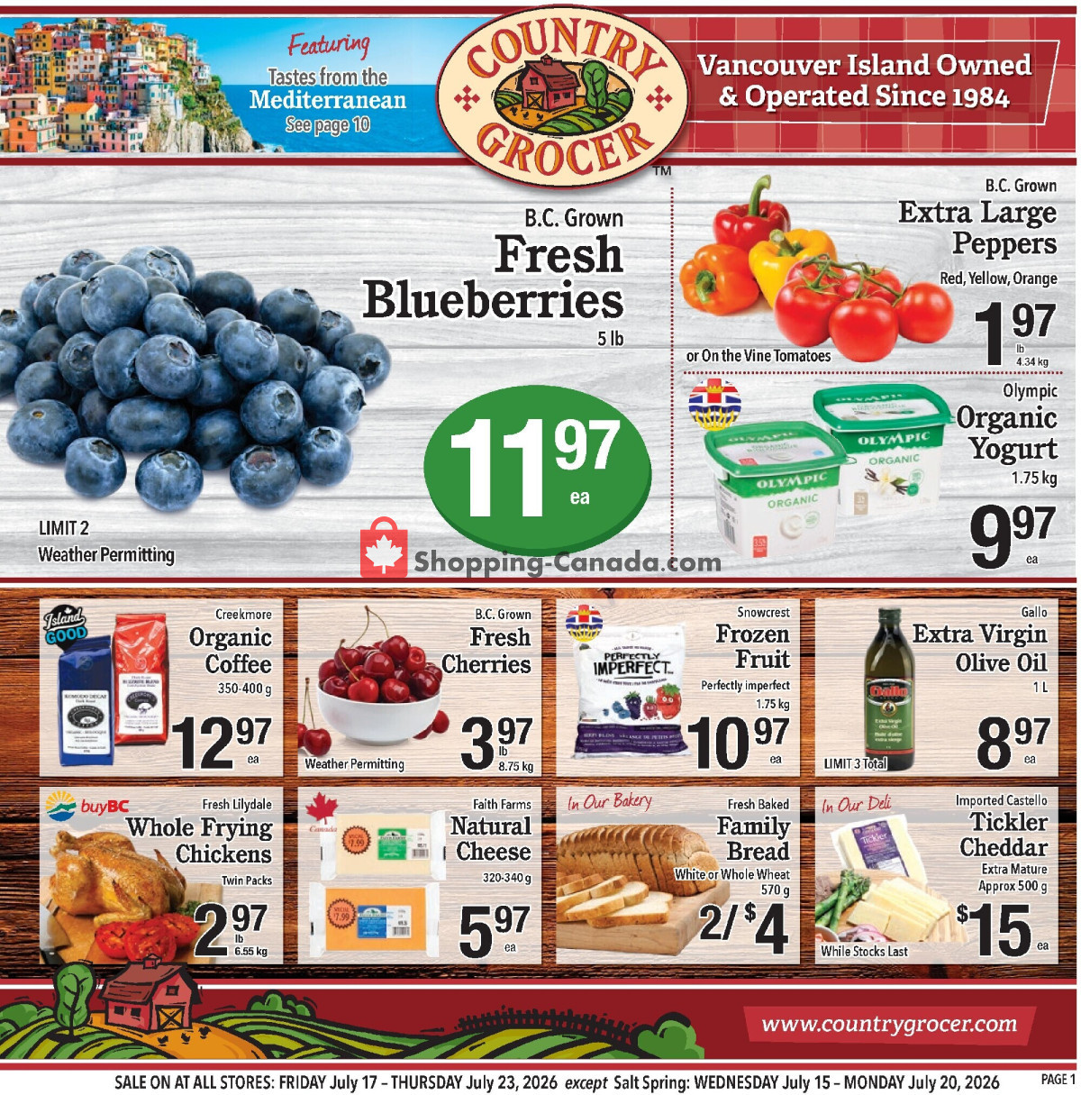 Country Grocer flyer from Friday July 10, 2026 to Wednesday July 15, 2026 - page 1