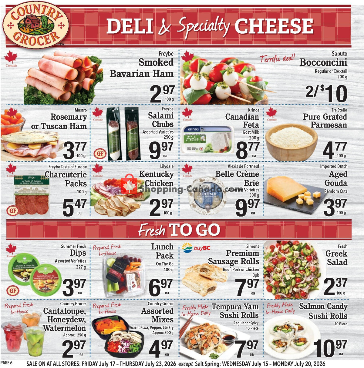 Country Grocer flyer from Friday July 10, 2026 to Wednesday July 15, 2026 - page 6