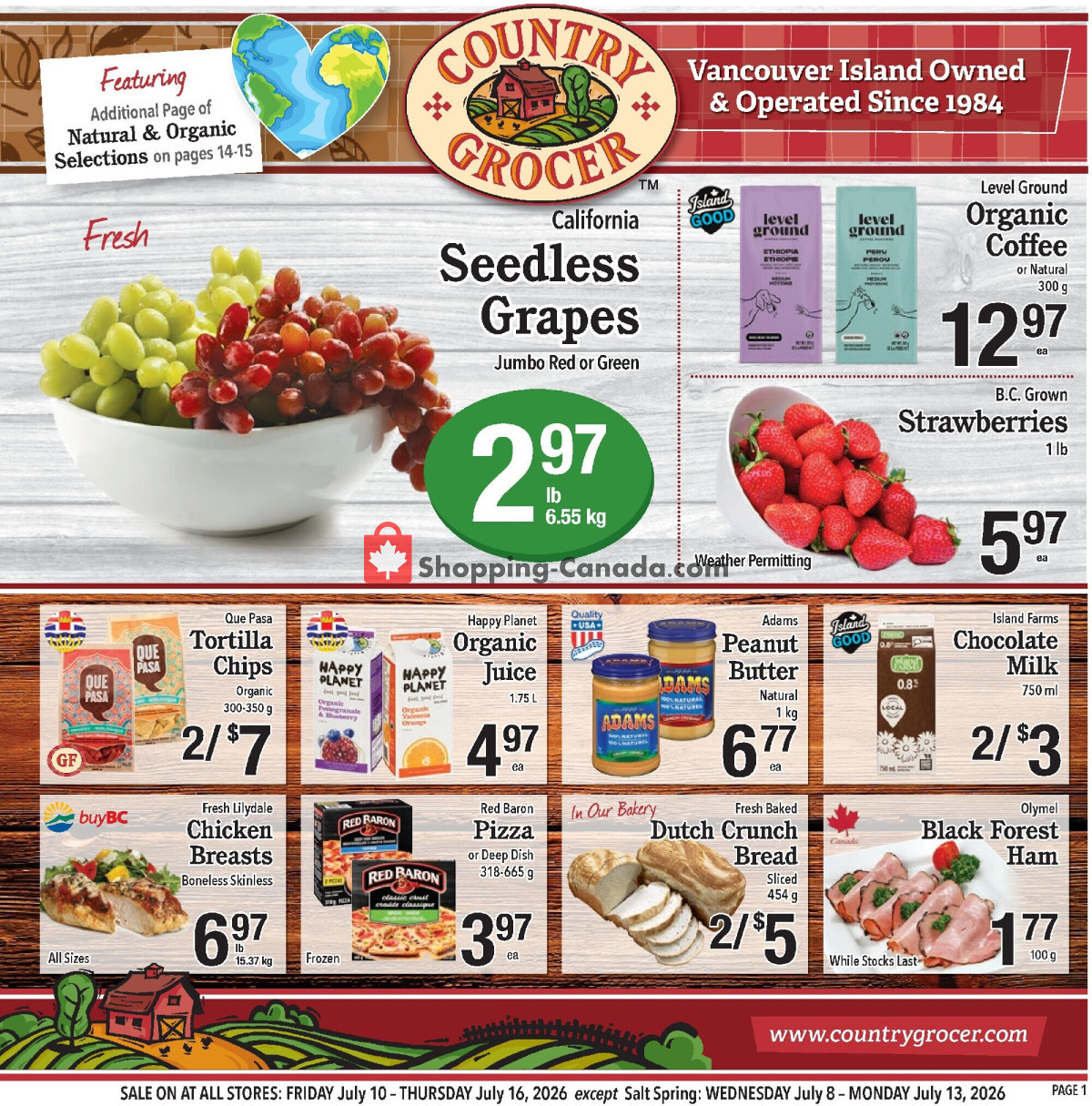 Country Grocer flyer from Friday July 10, 2026 to Thursday July 16, 2026 - page 1