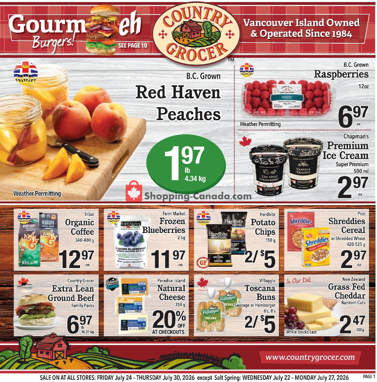 Country Grocer flyer from Wednesday July 22, 2026 to Thursday July 30, 2026 - page 1