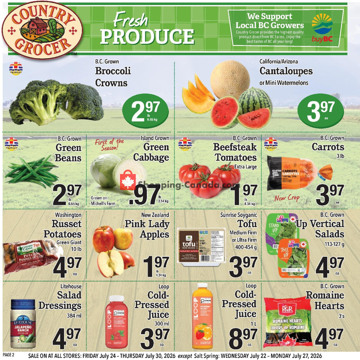Country Grocer flyer from Wednesday July 22, 2026 to Thursday July 30, 2026 - page 2
