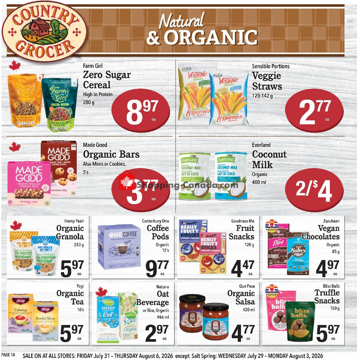 Country Grocer flyer from Wednesday July 29, 2026 to Thursday August 6, 2026 - page 14