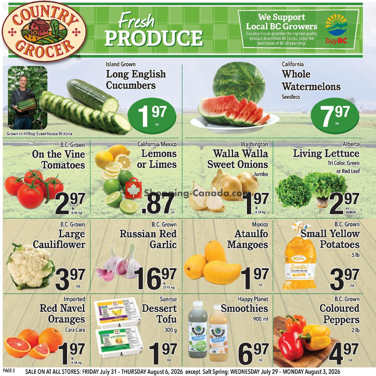Country Grocer flyer from Wednesday July 29, 2026 to Thursday August 6, 2026 - page 2