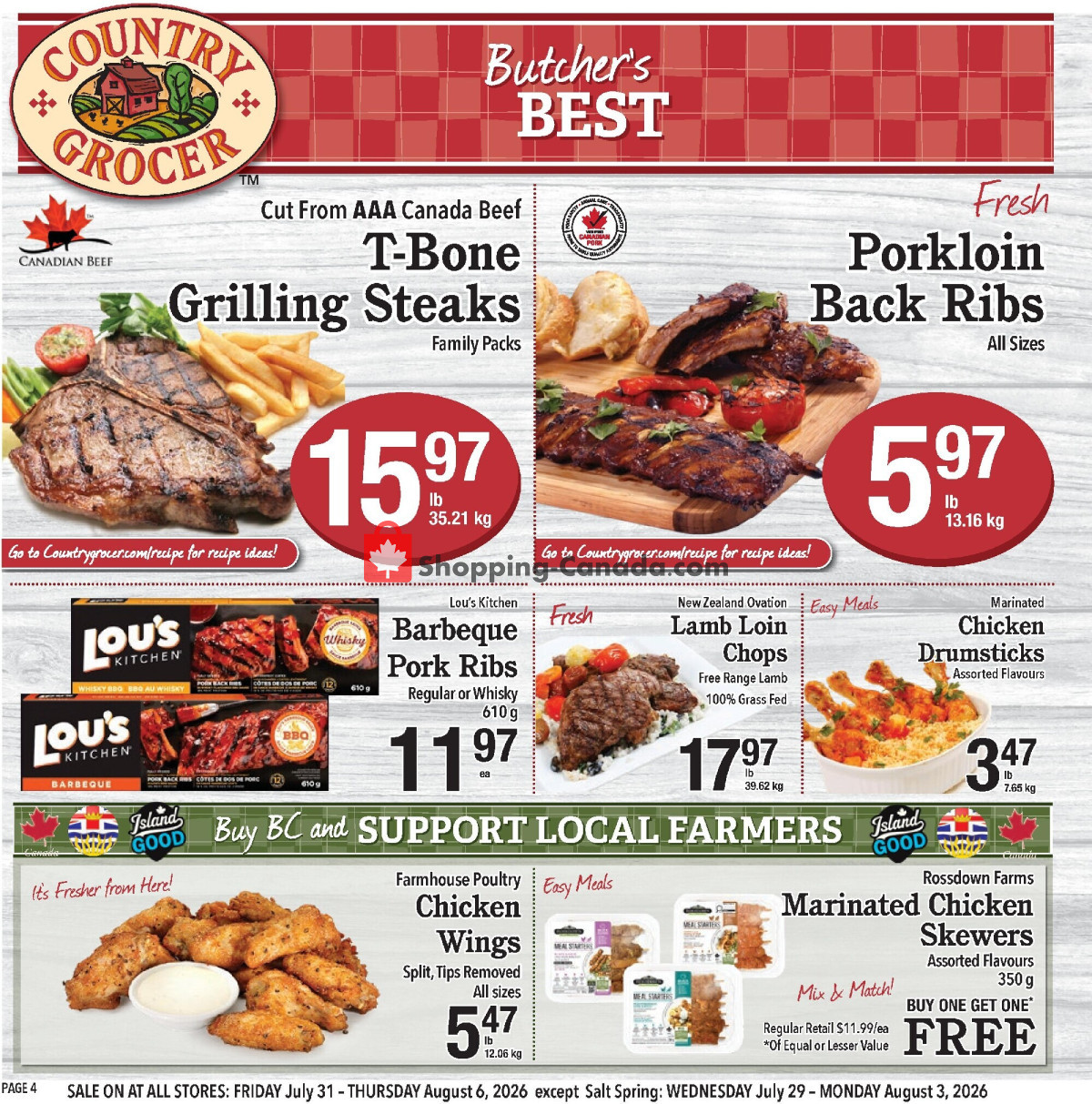 Country Grocer flyer from Wednesday July 29, 2026 to Thursday August 6, 2026 - page 4