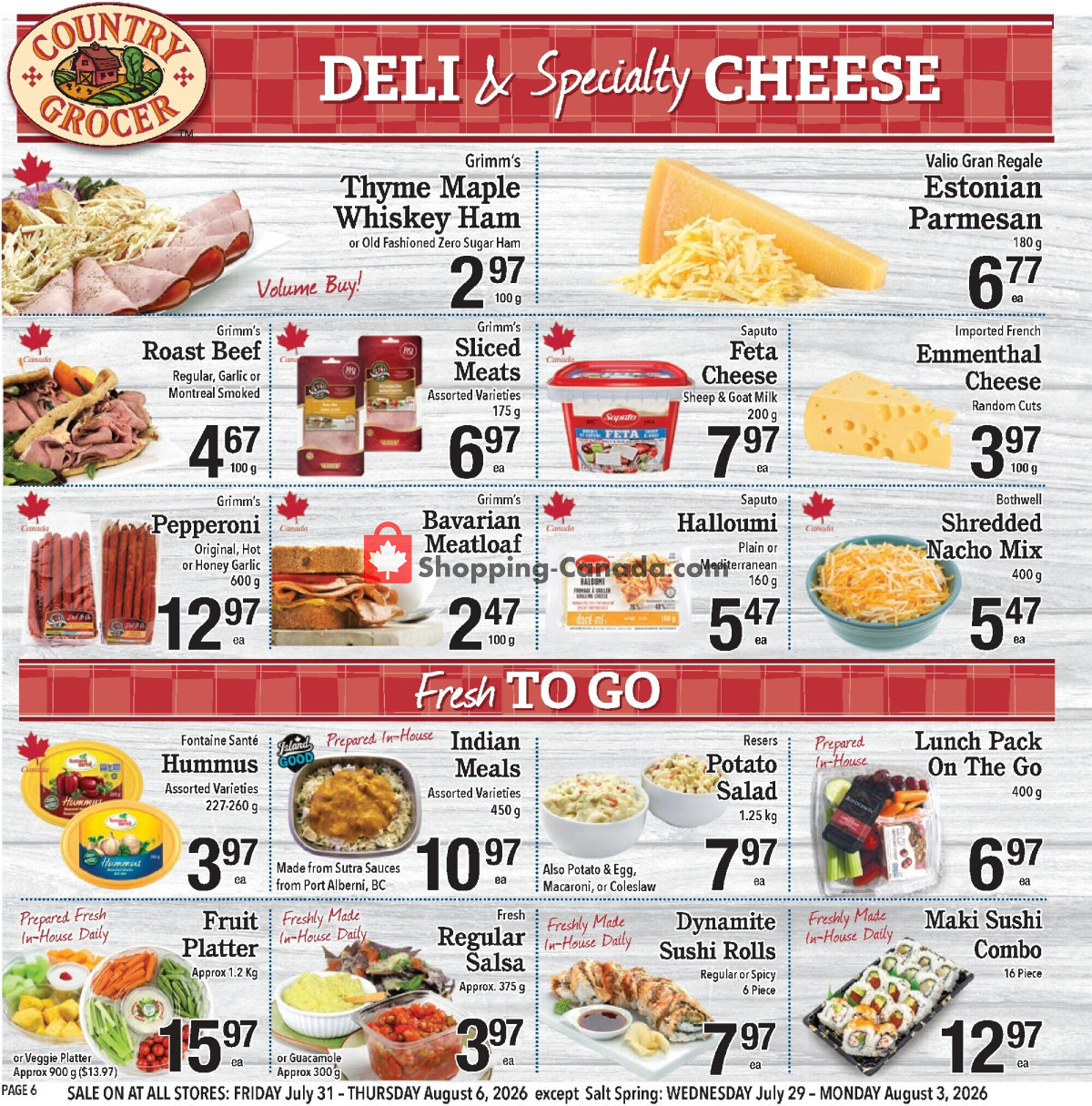 Country Grocer flyer from Wednesday July 29, 2026 to Thursday August 6, 2026 - page 6