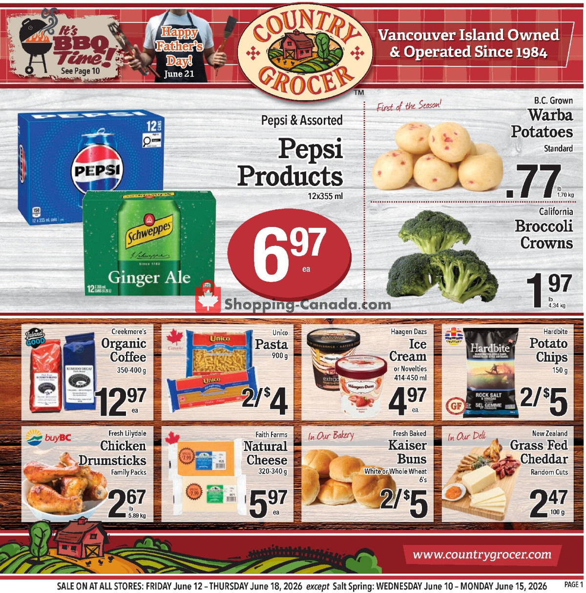 Country Grocer flyer from Thursday June 11, 2026 to Thursday June 18, 2026 - page 1