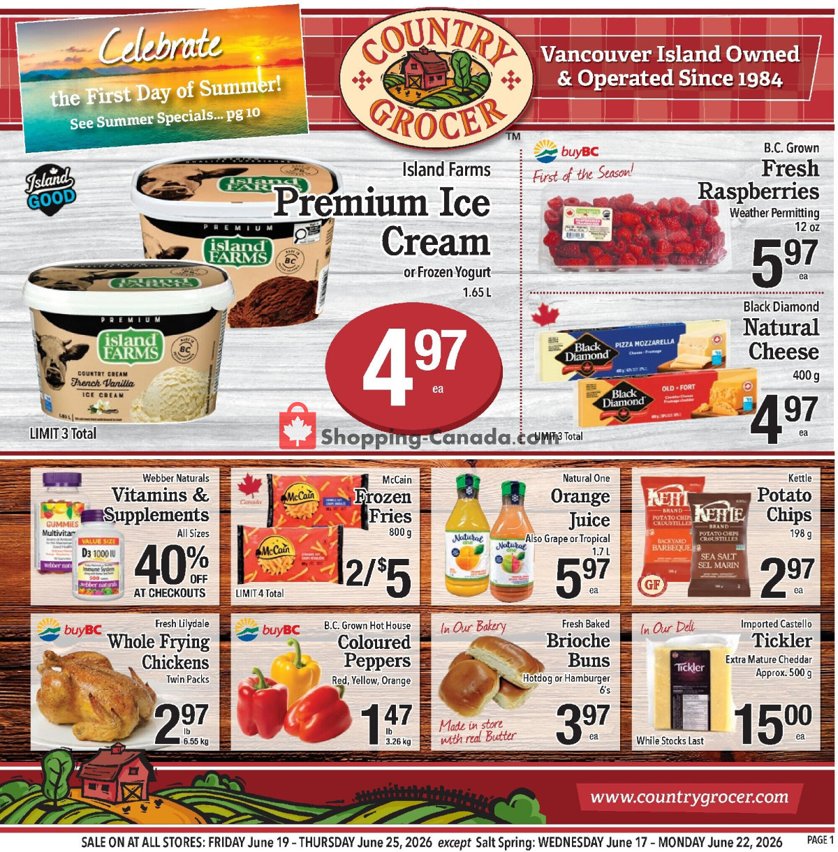 Country Grocer flyer from Friday June 19, 2026 to Thursday June 25, 2026 - page 1