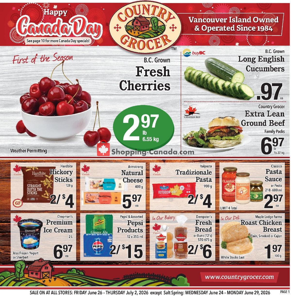 Country Grocer flyer from Friday June 26, 2026 to Thursday July 2, 2026 - page 1