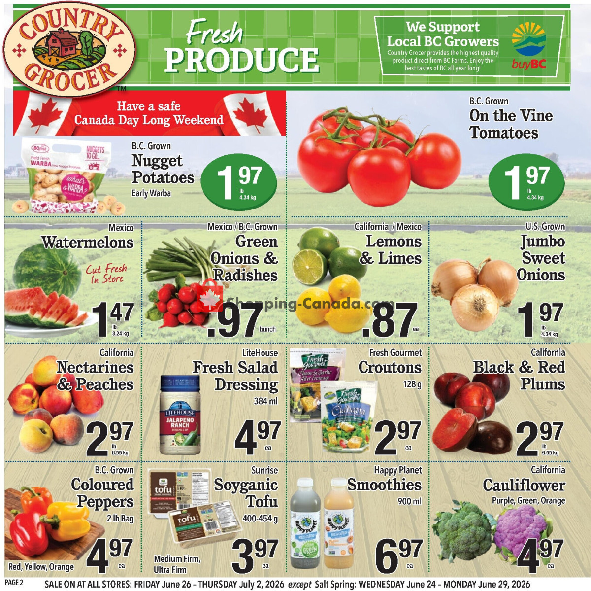 Country Grocer flyer from Friday June 26, 2026 to Thursday July 2, 2026 - page 2