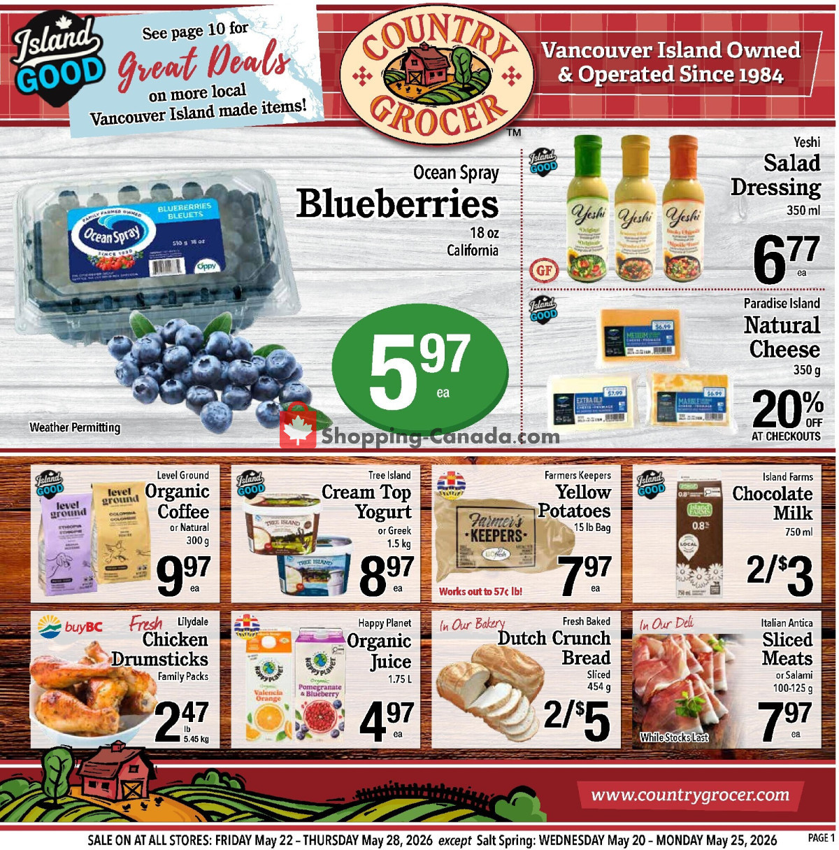 Country Grocer flyer from Friday May 22, 2026 to Thursday May 28, 2026 - page 1