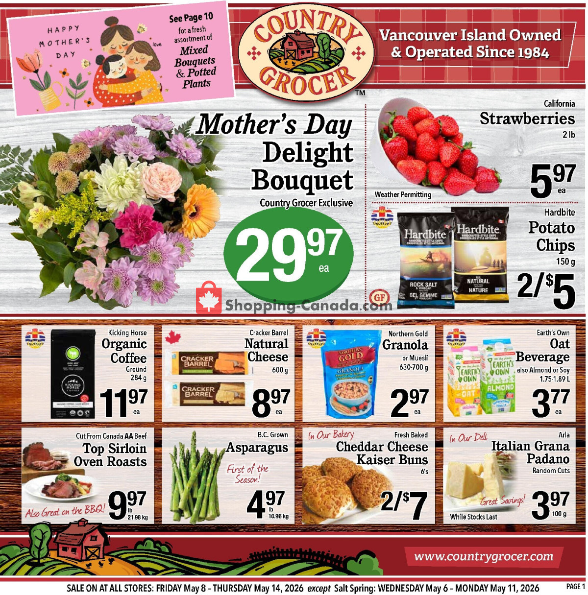 Country Grocer flyer from Friday May 8, 2026 to Thursday May 14, 2026 - page 1