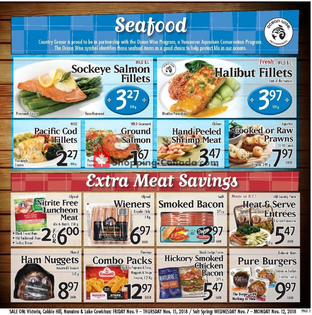 Country Grocer Canada, flyer (Salt Spring Island) November 9