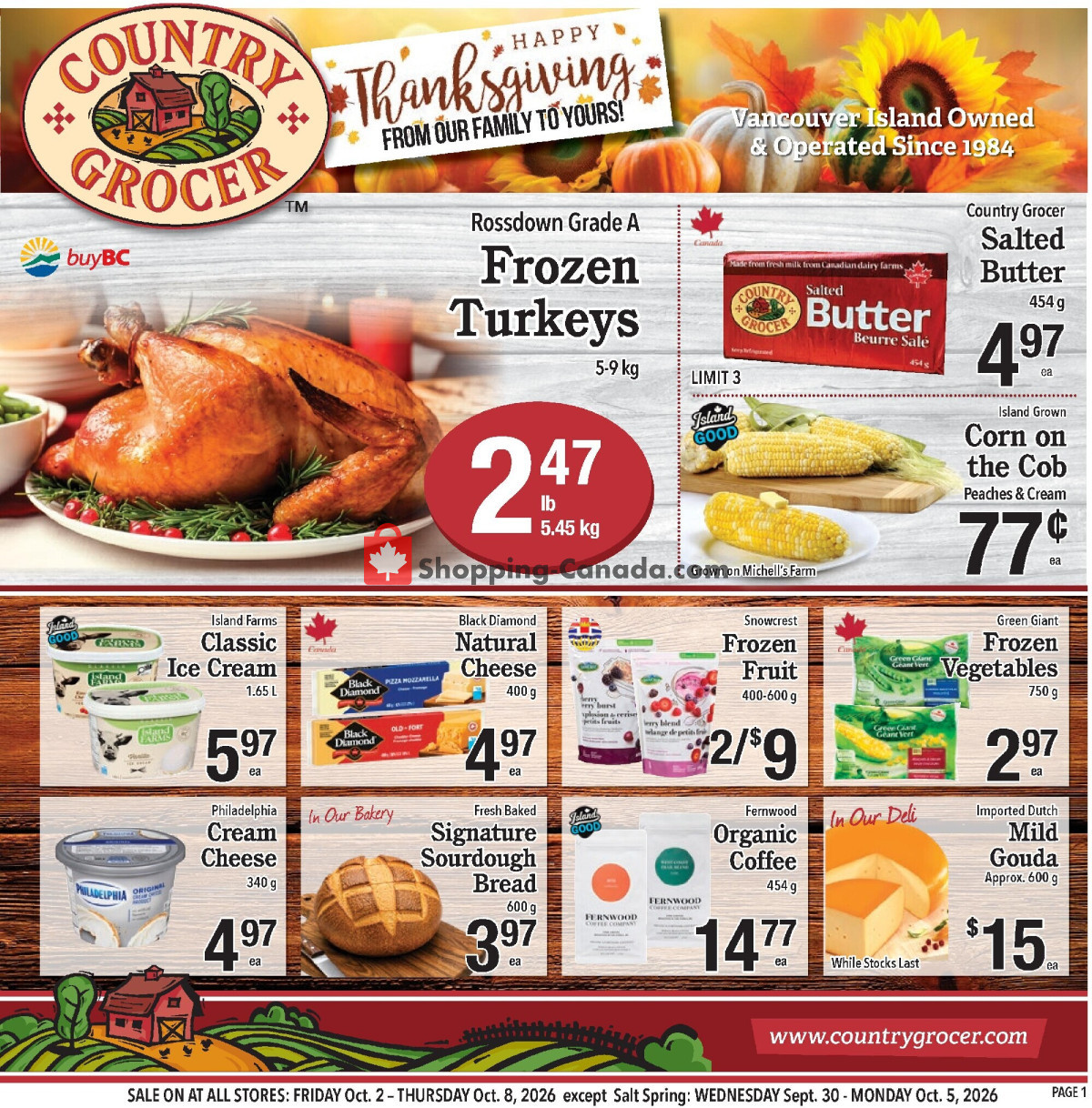 Country Grocer flyer from Friday October 2, 2026 to Thursday October 8, 2026 - page 1
