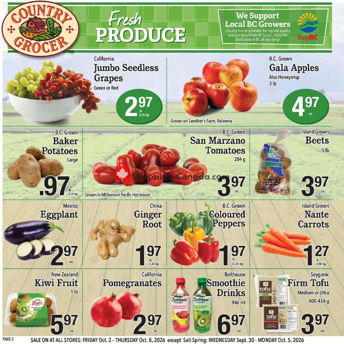 Country Grocer flyer from Friday October 2, 2026 to Thursday October 8, 2026 - page 2