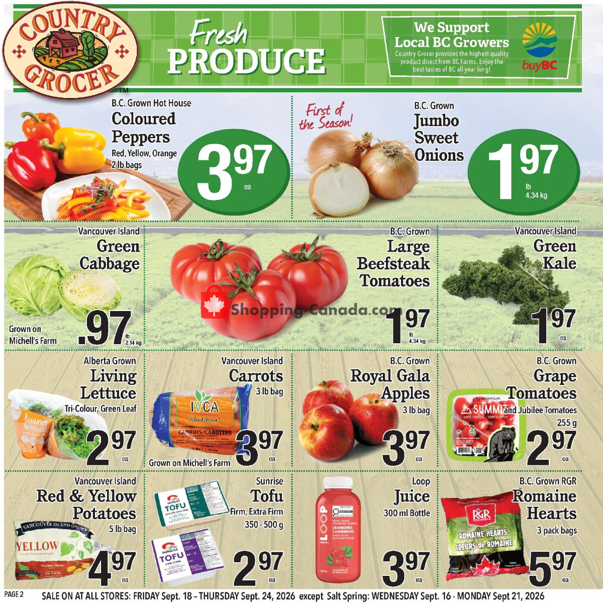 Country Grocer flyer from Wednesday September 16, 2026 to Monday September 21, 2026 - page 2