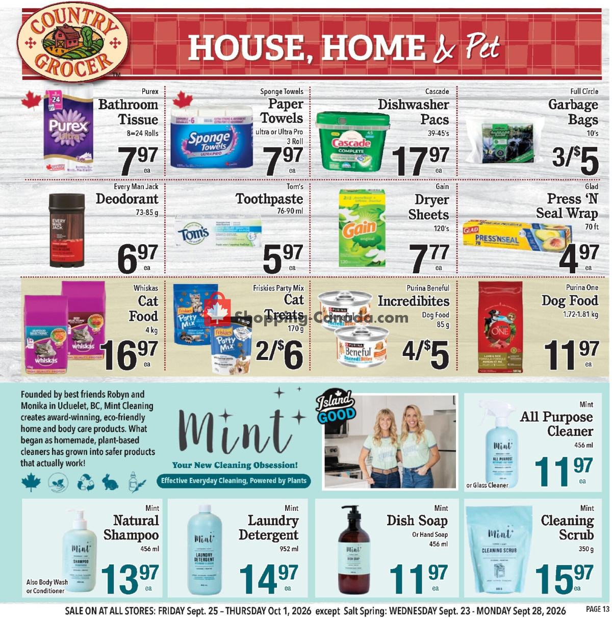 Country Grocer flyer from Wednesday September 23, 2026 to Thursday October 1, 2026 - page 13
