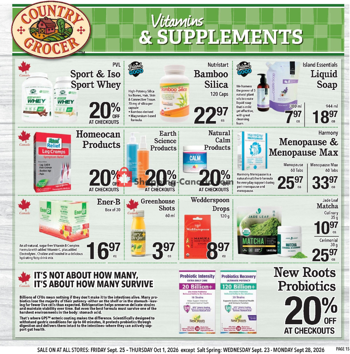 Country Grocer flyer from Wednesday September 23, 2026 to Thursday October 1, 2026 - page 15