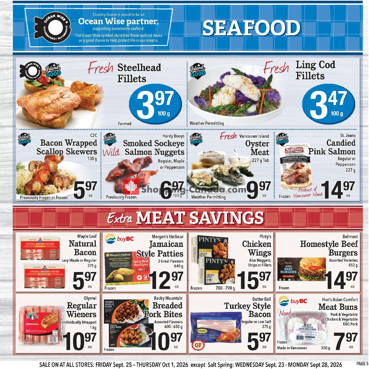Country Grocer flyer from Wednesday September 23, 2026 to Thursday October 1, 2026 - page 5