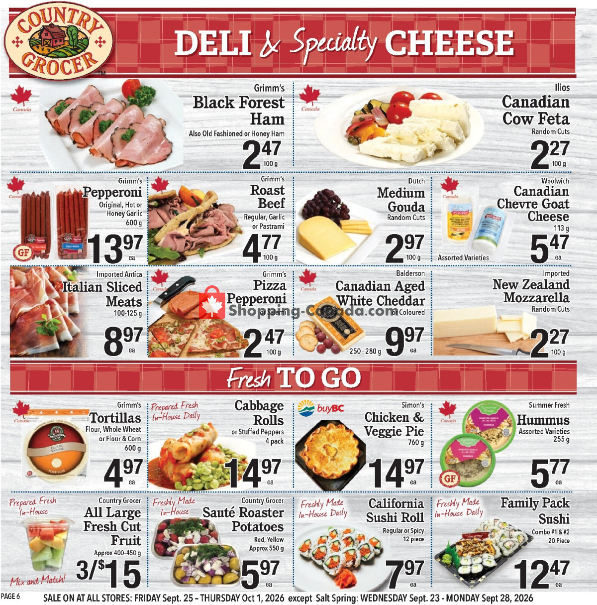 Country Grocer flyer from Wednesday September 23, 2026 to Thursday October 1, 2026 - page 6