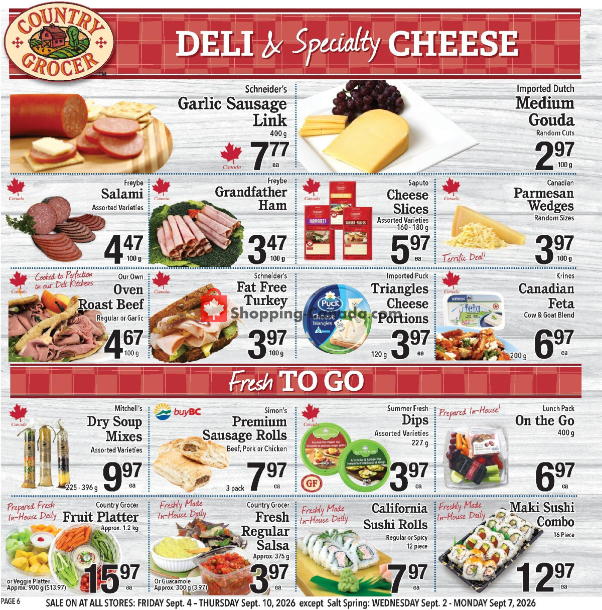 Country Grocer flyer from Friday September 4, 2026 to Thursday September 10, 2026 - page 6