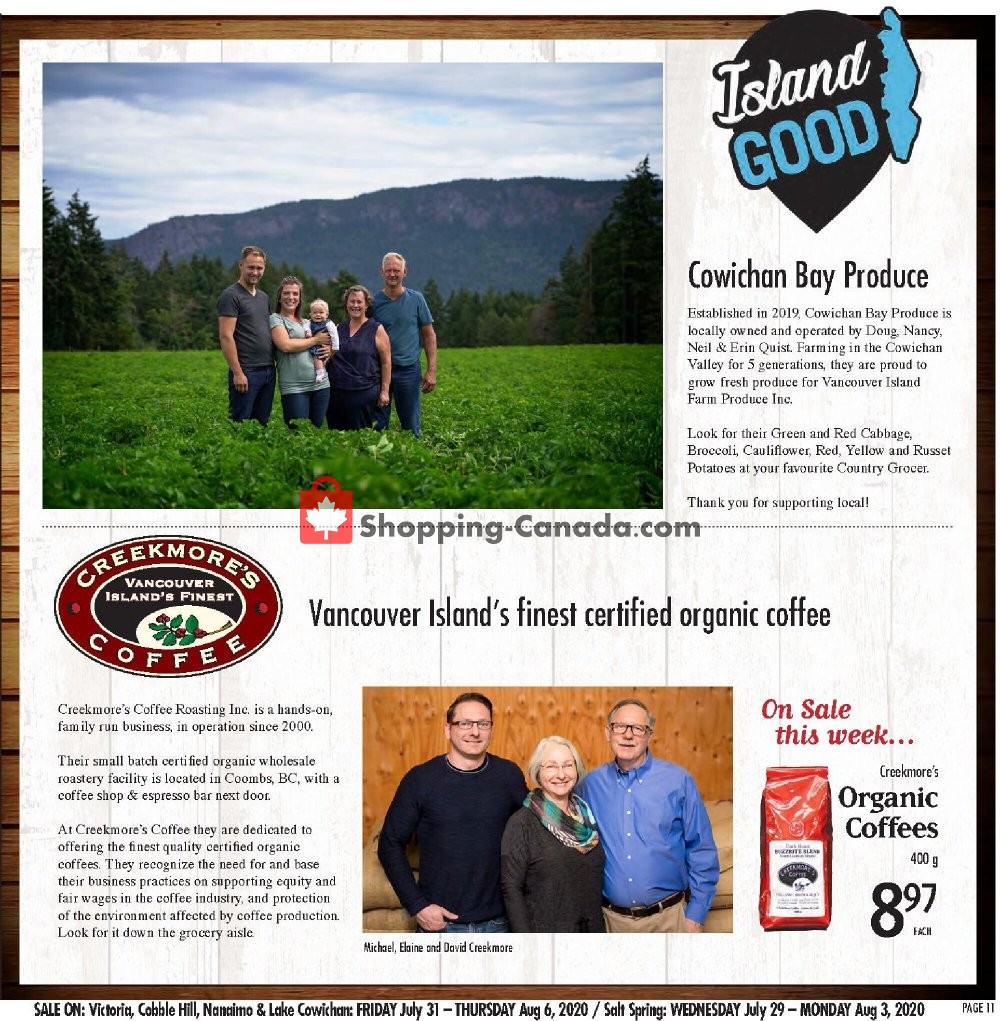 Country Grocer flyer from Friday July 31, 2020 to Thursday August 6, 2020 - page 11