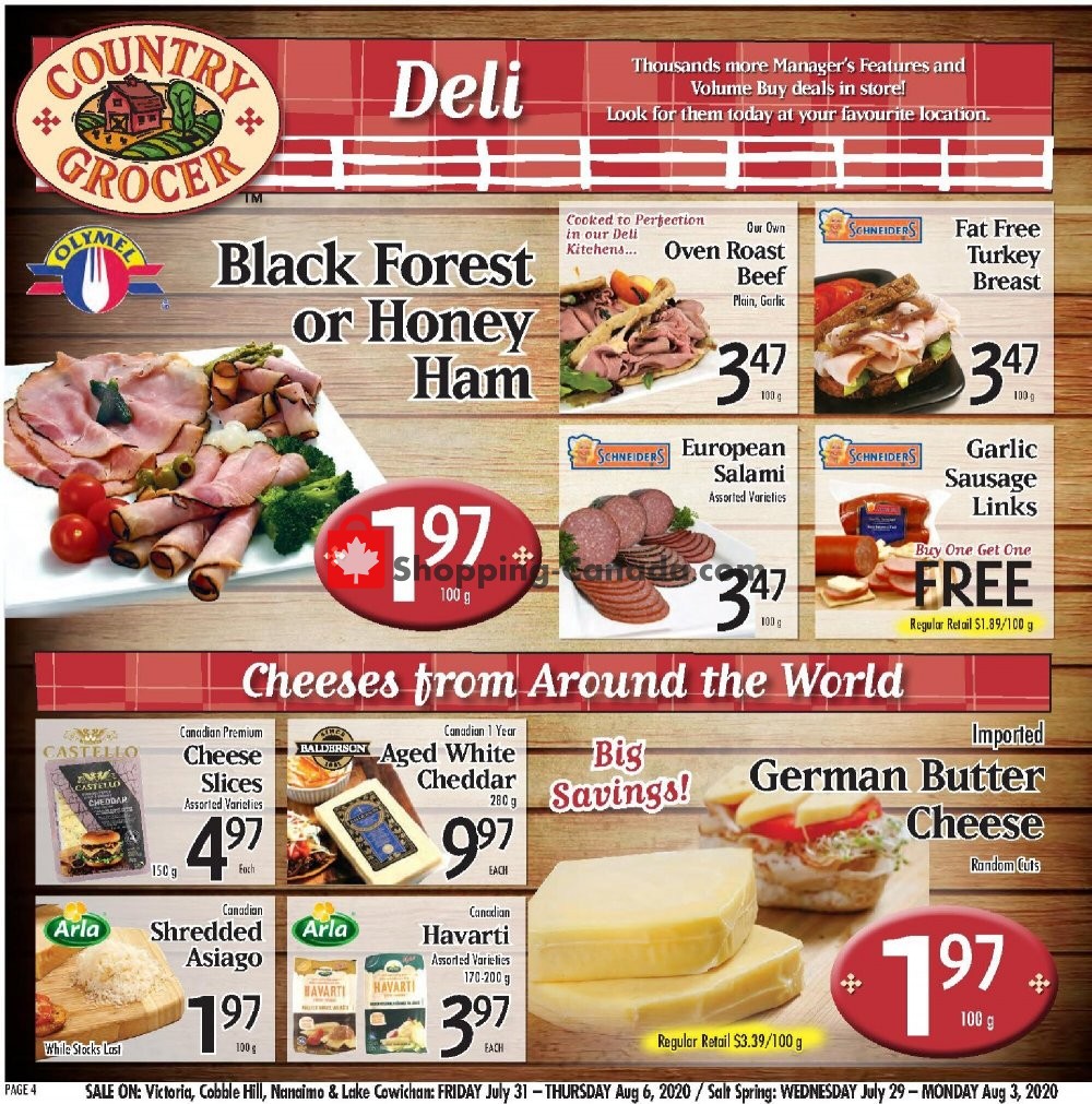 Country Grocer flyer from Friday July 31, 2020 to Thursday August 6, 2020 - page 4