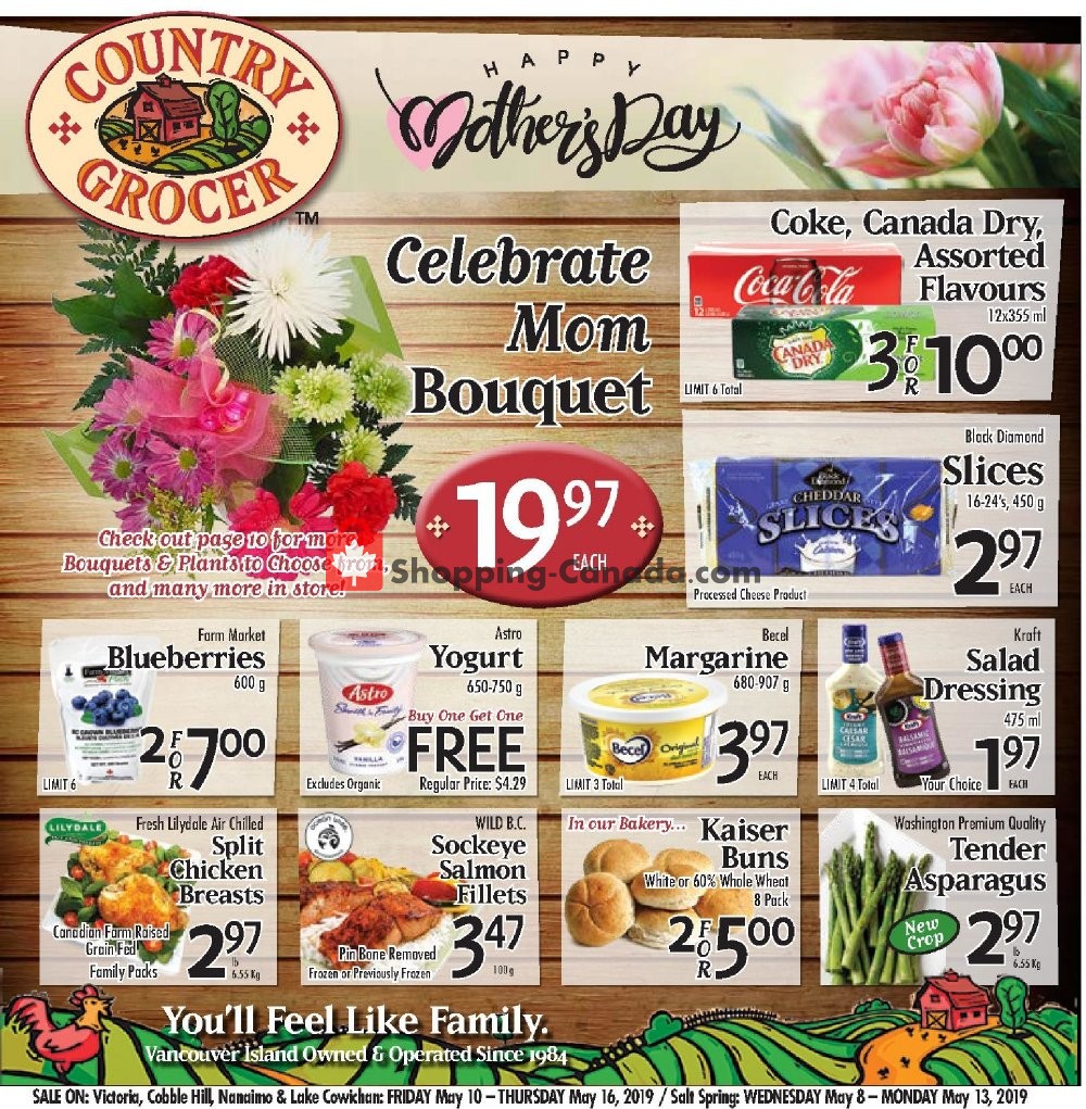 Country Grocer flyer from Friday May 10, 2019 to Thursday May 16, 2019 - page 1