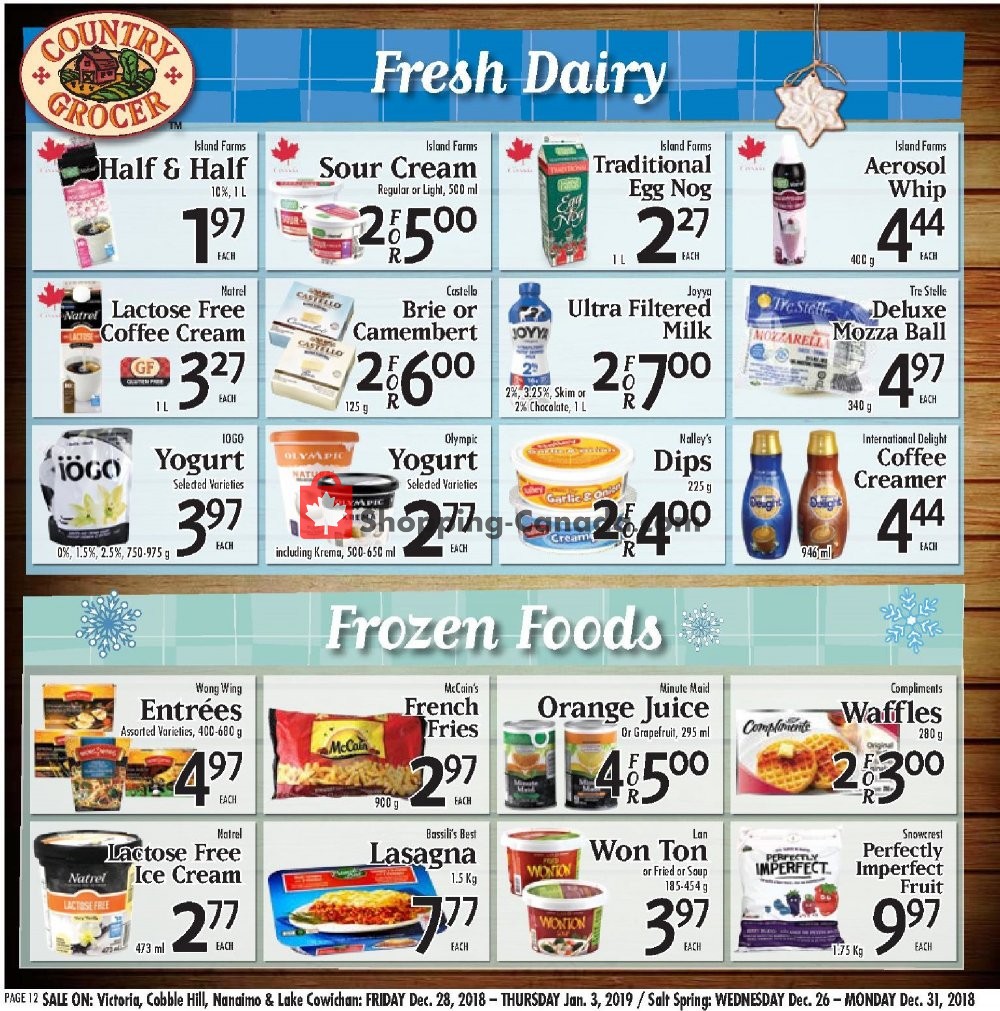 Country Grocer flyer from Friday December 28, 2018 to Thursday January 3, 2019 - page 12