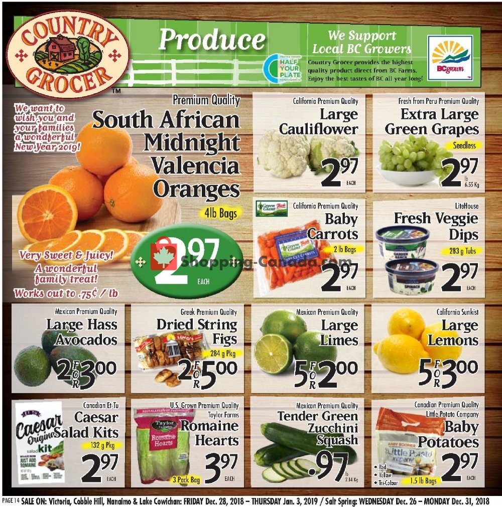 Country Grocer flyer from Friday December 28, 2018 to Thursday January 3, 2019 - page 14