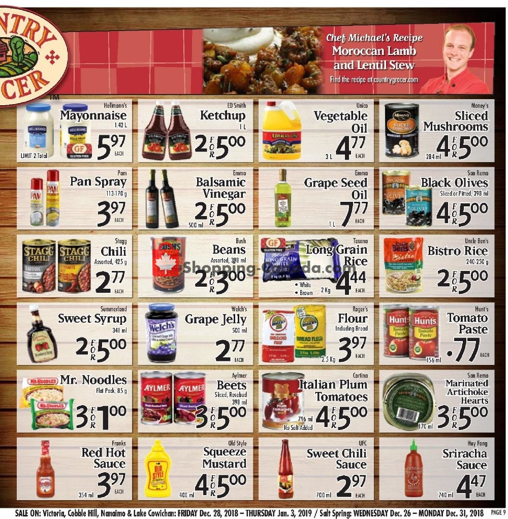 Country Grocer flyer from Friday December 28, 2018 to Thursday January 3, 2019 - page 9
