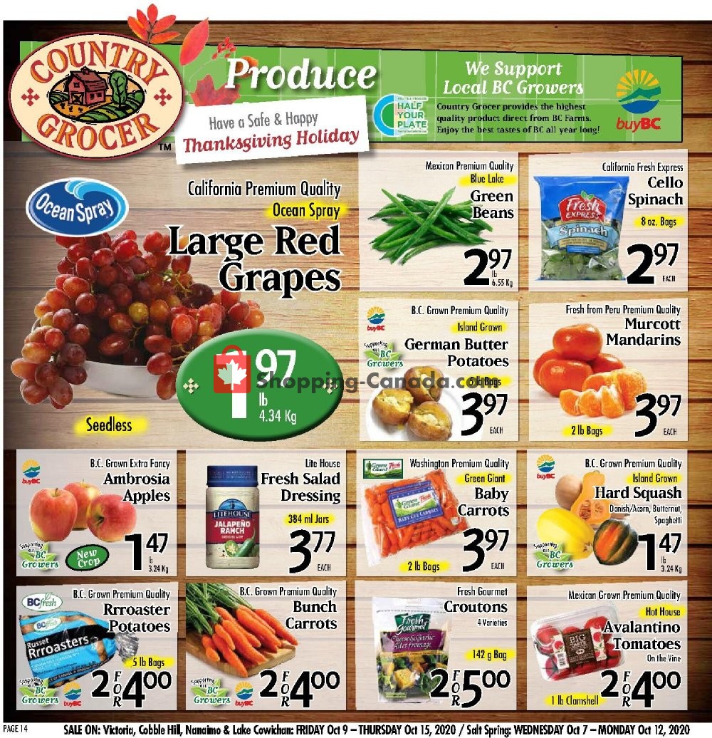 Country Grocer flyer from Friday October 9, 2020 to Thursday October 15, 2020 - page 14