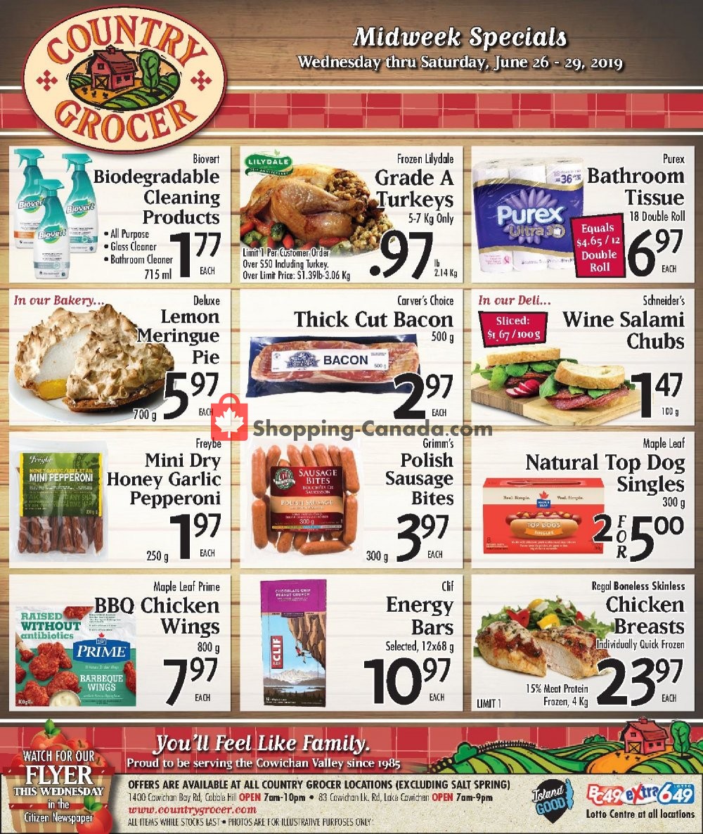 Country Grocer flyer from Wednesday June 26, 2019 to Saturday June 29, 2019 - page 1