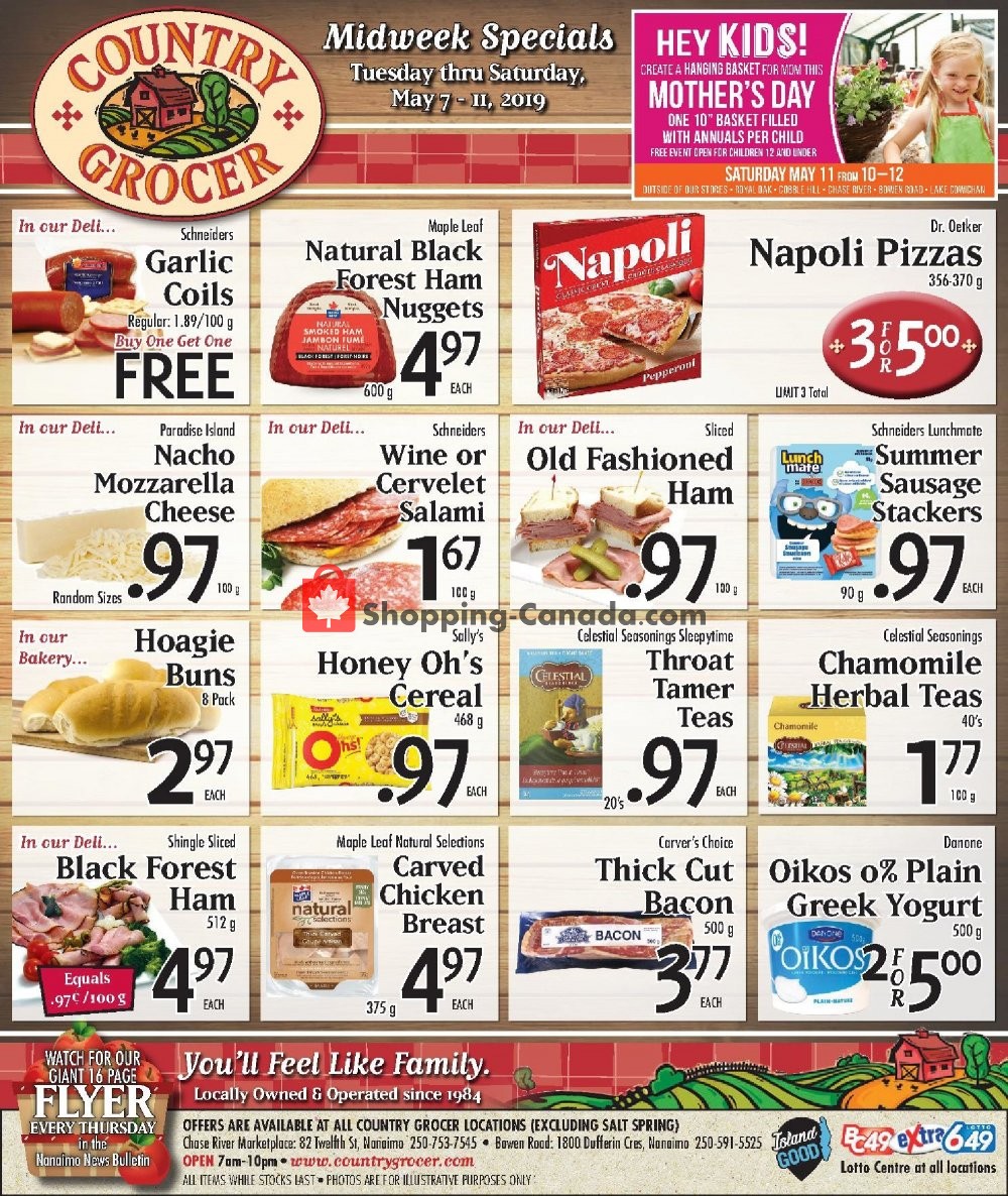 Country Grocer flyer from Tuesday May 7, 2019 to Saturday May 11, 2019 - page 1