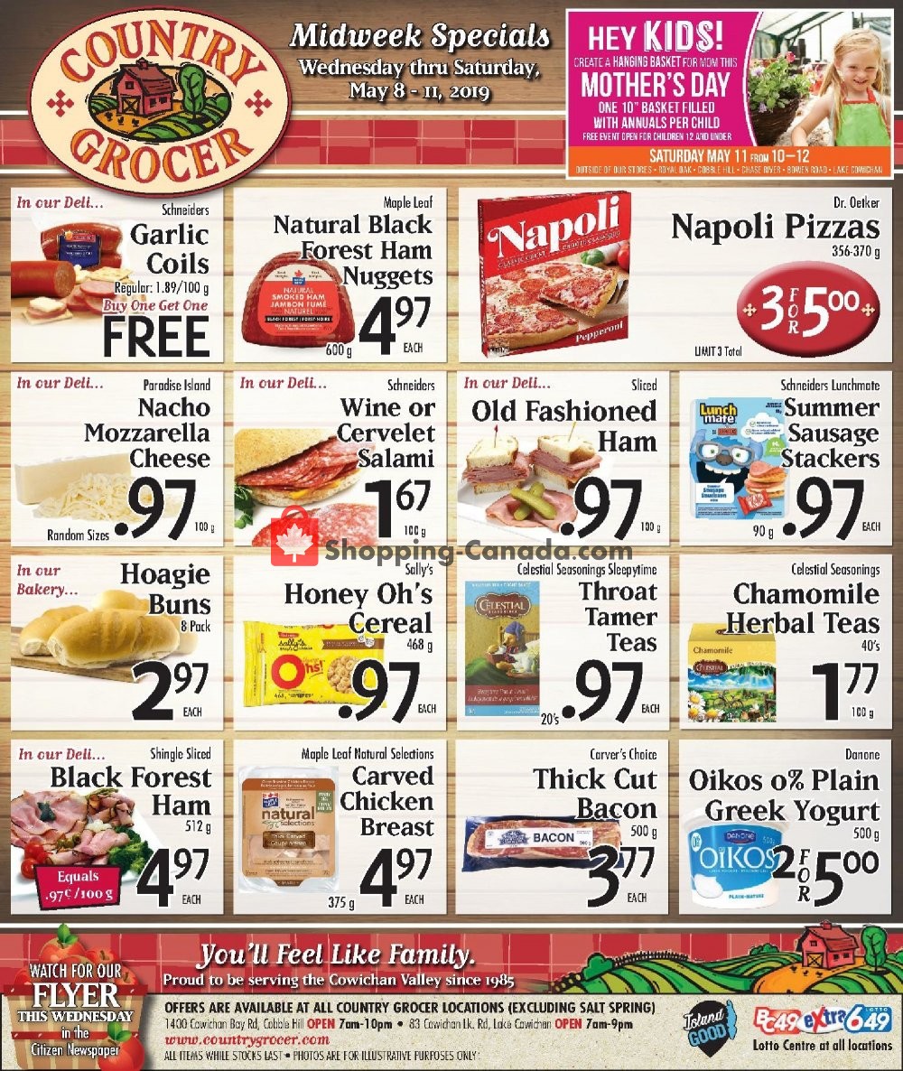Country Grocer flyer from Wednesday May 8, 2019 to Saturday May 11, 2019 - page 1