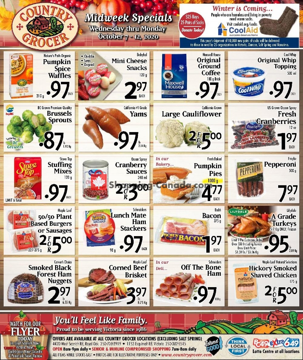 Country Grocer flyer from Wednesday October 7, 2020 to Monday October 12, 2020 - page 1
