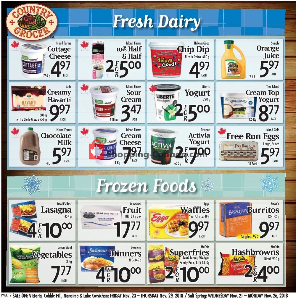 Country Grocer flyer from Friday November 23, 2018 to Thursday November 29, 2018 - page 12