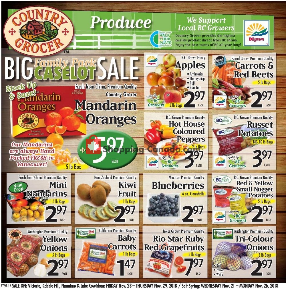 Country Grocer flyer from Friday November 23, 2018 to Thursday November 29, 2018 - page 14