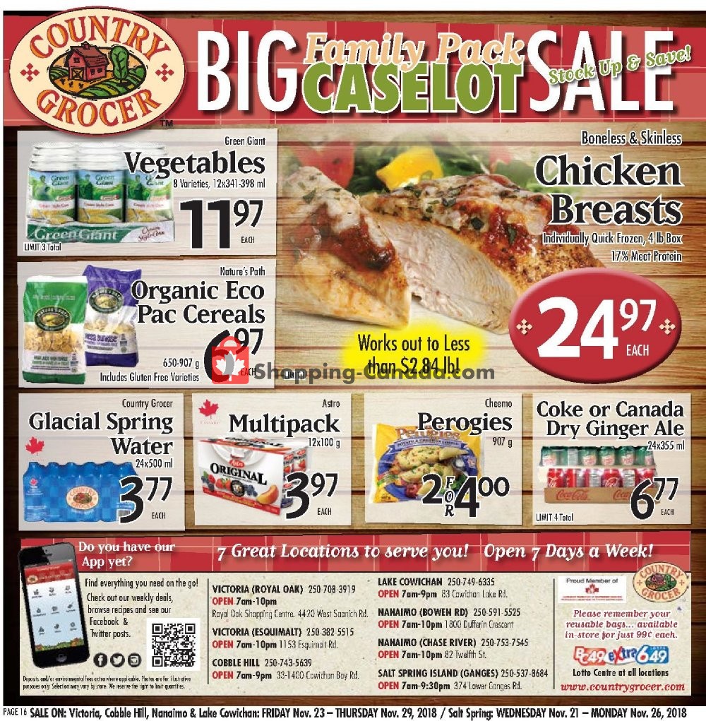 Country Grocer flyer from Friday November 23, 2018 to Thursday November 29, 2018 - page 16